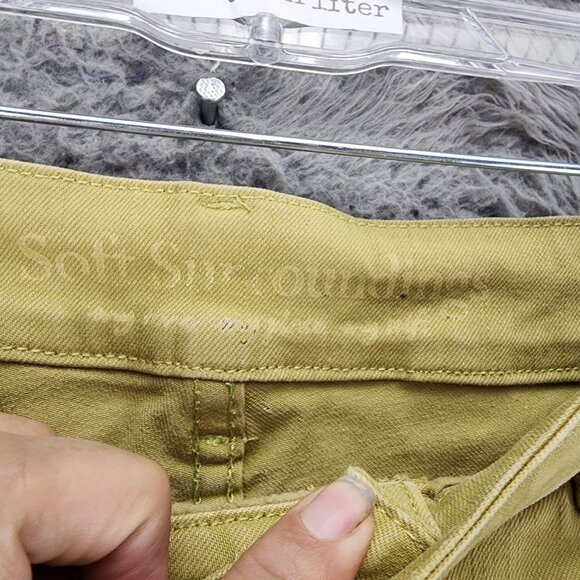 Soft Surroundings Jeans Womens Medium Petite Green Stretch Mid Straight *GUC* - Picture 2 of 11